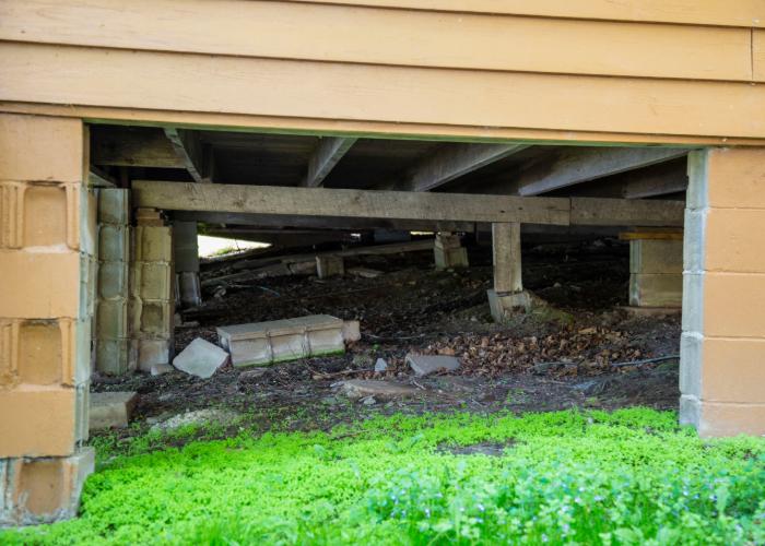 unstable crawl space during inspection of springfield home